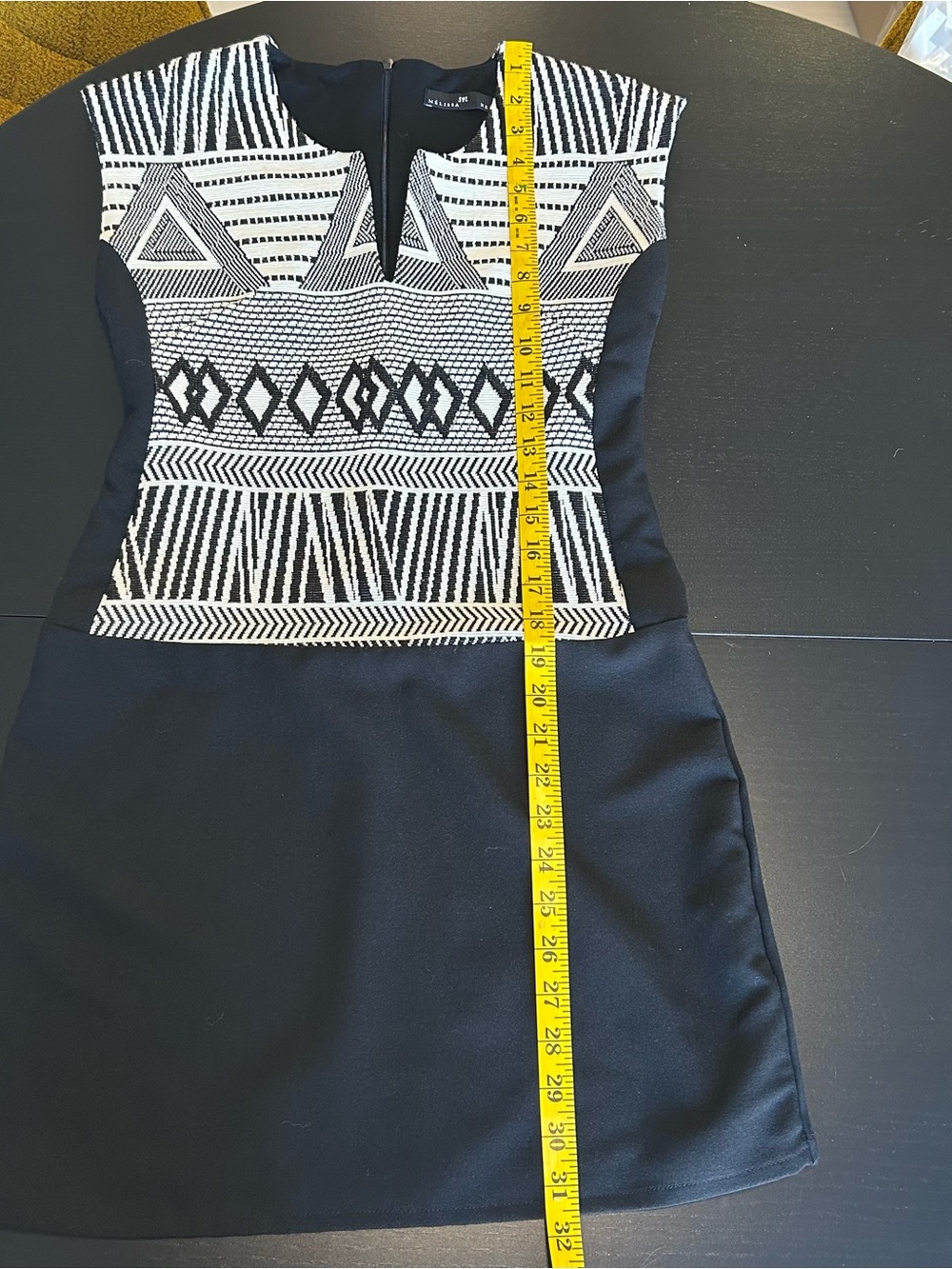 🇨🇦 MELISSA NEPTON Dress Black & Ivory Geometric Office Siren Corporate Girlie XS - Picture 11 of 11